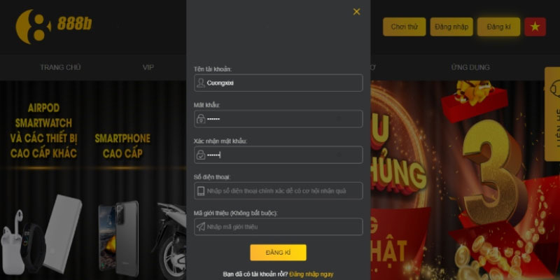 4 bước đăng ký 888b đơn giản nhất